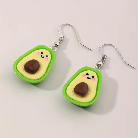 Cartoon Avocado Earrings - Picture 3 of 5